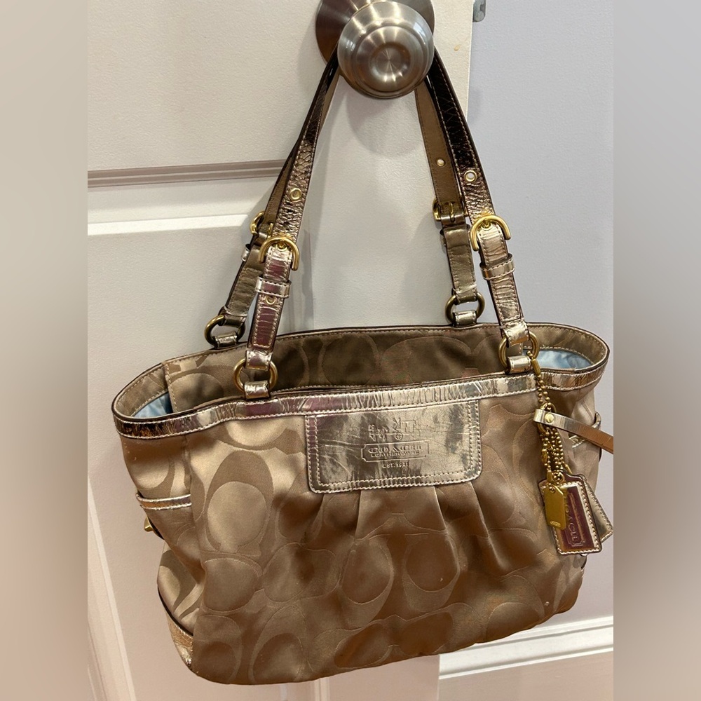 Coach Metallic Gold Shoulder Bag